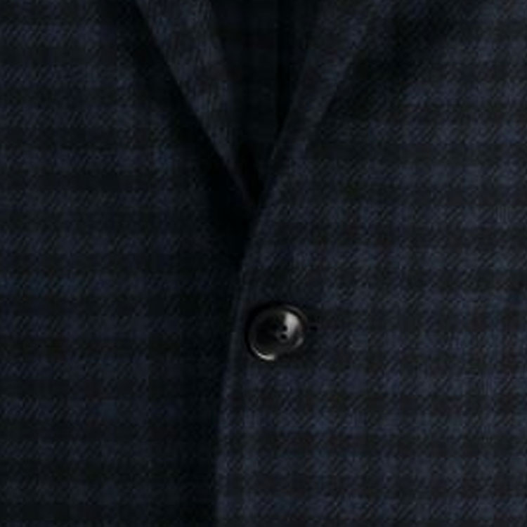 Sizing Zegna 海軍藍格紋單排扣長袖外套 Blazer. 650700A6-1DNMG0