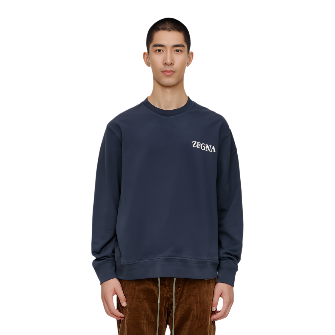 Details for Zegna 海軍藍圓領印字休閒衛衣 UE522A8-E872-B09