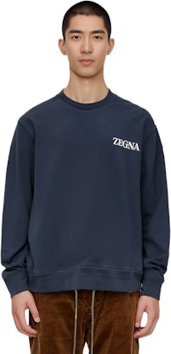 Zegna 海軍藍圓領印字休閒衛衣 UE522A8-E872-B09 Details for Zegna 海軍藍圓領印字休閒衛衣 UE522A8-E872-B09