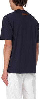 Zegna 海軍藍字母印花圓領T恤 UD364A7D777-B09 Shop Zegna 海軍藍字母印花圓領T恤 UD364A7D777-B09