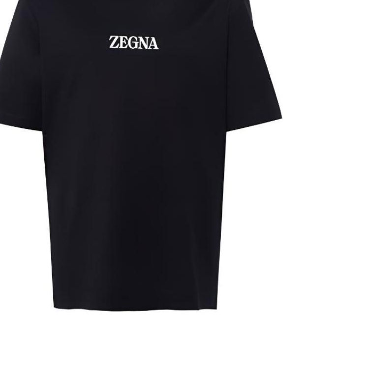 Cheap Zegna 海軍藍字母印花圓領T恤 UD364A7D777-B09