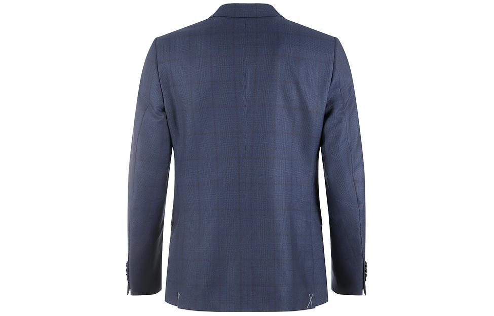 Shop Traje Conjunto Zegna Azul Marino Cuadros Solapa Manga Larga de Un Solo Botón. 61655-1A6221-225