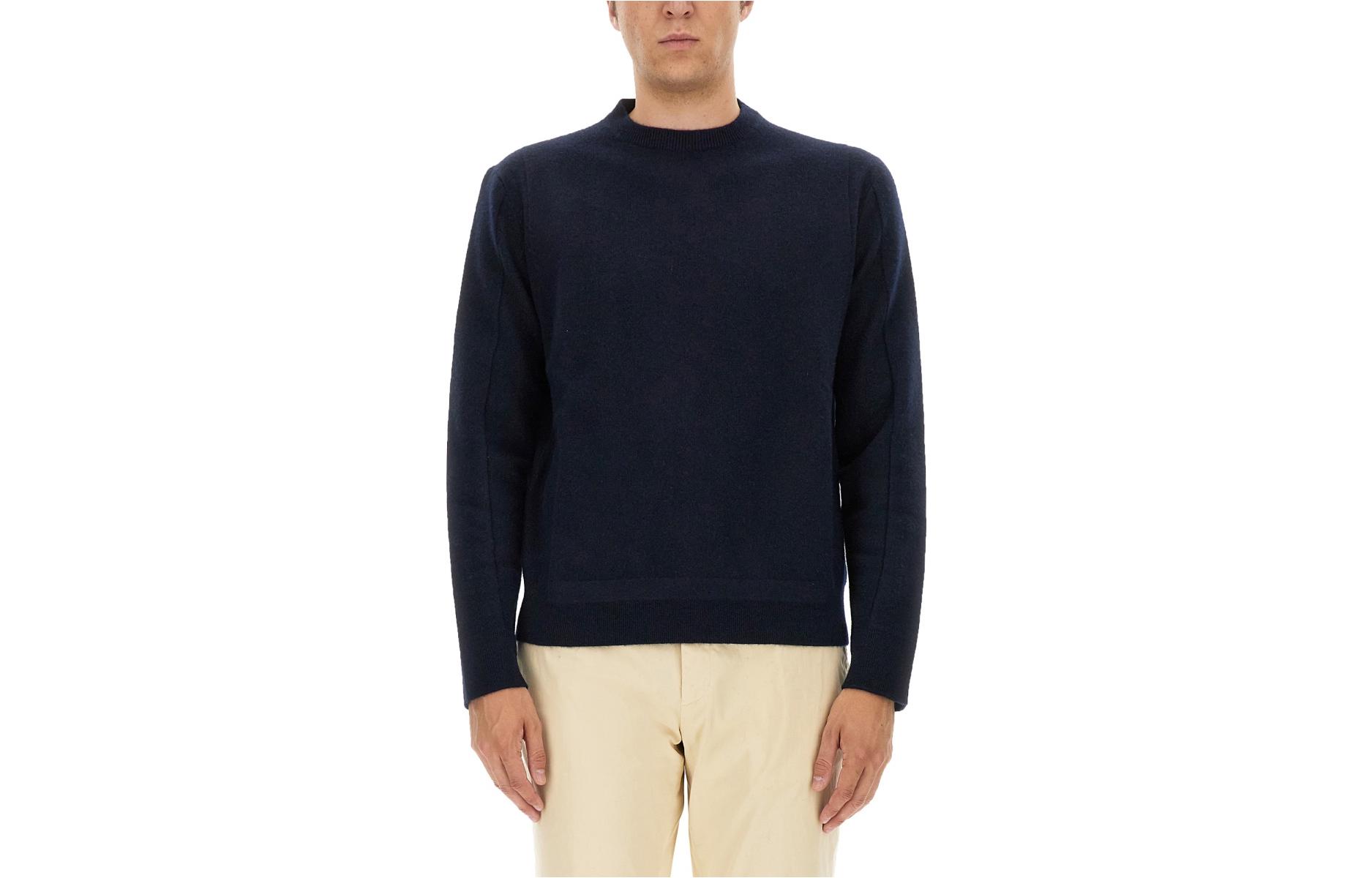 Order Zegna Suéter Azul Marino de Cuello Redondo Ajuste Suelto Manga Larga UCB6MA6110B98