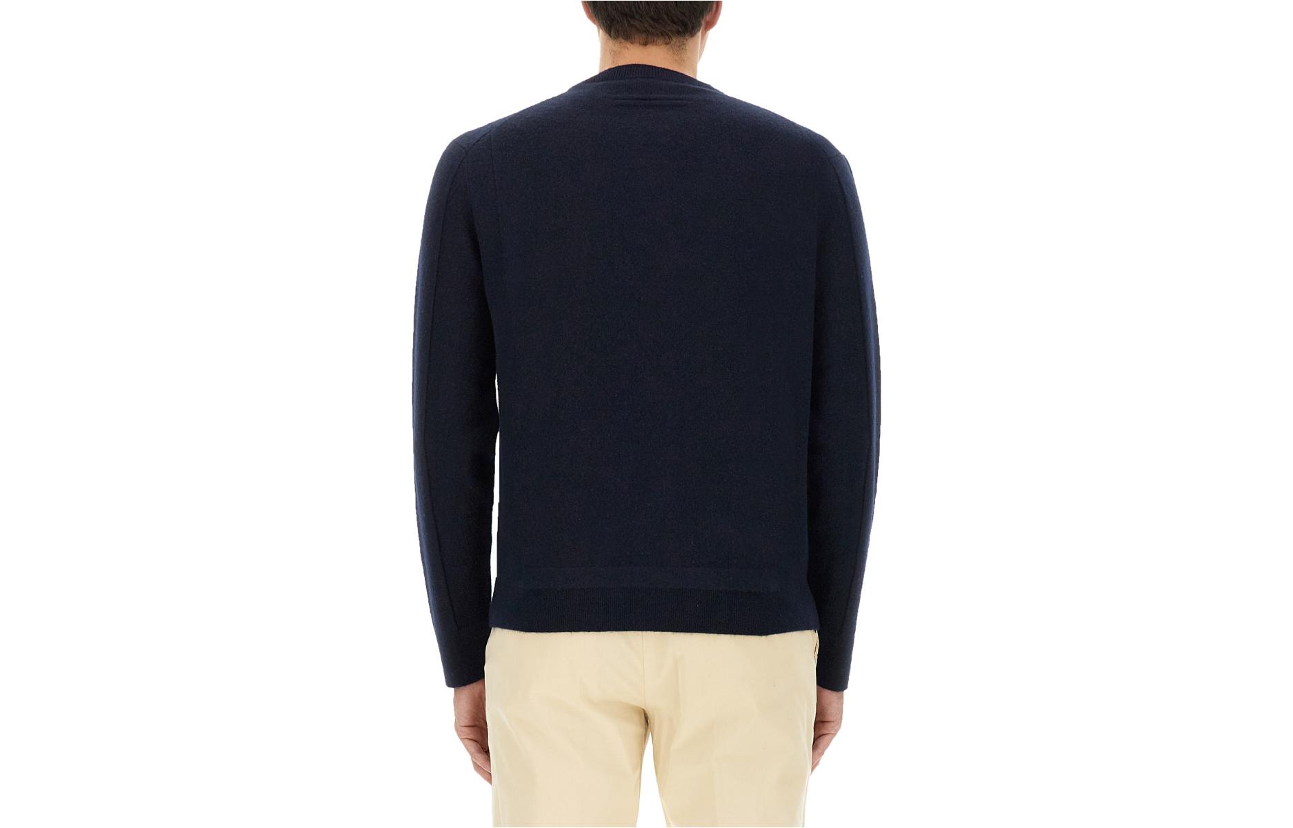 Lookbook Zegna Suéter Azul Marino de Cuello Redondo Ajuste Suelto Manga Larga UCB6MA6110B98