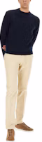 Shop Zegna 深藍色純色寬鬆長袖圓領毛衣 UCB6MA6110B98