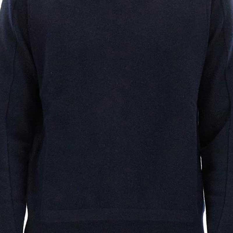Sizing Zegna Suéter Azul Marino de Cuello Redondo Ajuste Suelto Manga Larga UCB6MA6110B98