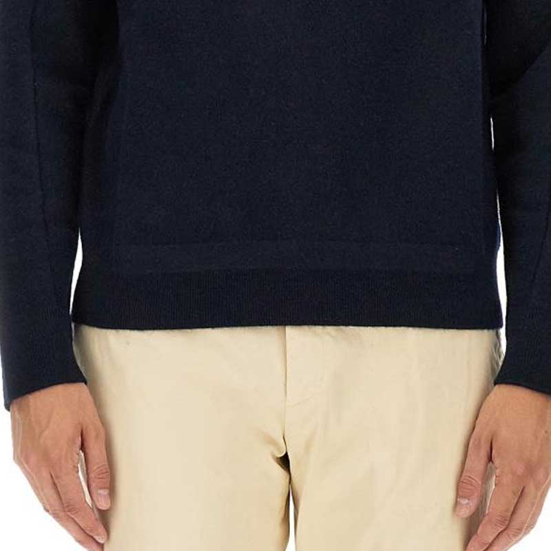 Cheap Zegna Suéter Azul Marino de Cuello Redondo Ajuste Suelto Manga Larga UCB6MA6110B98