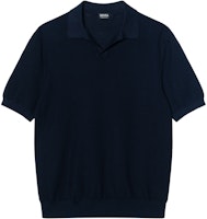 Zegna Navy Blue Solid Color Loose Fit Short Sleeve Polo Shirt. UDC95A7C32B09 Zegna Navy Blue Solid Color Loose Fit Short Sleeve Polo Shirt. UDC95A7C32B09