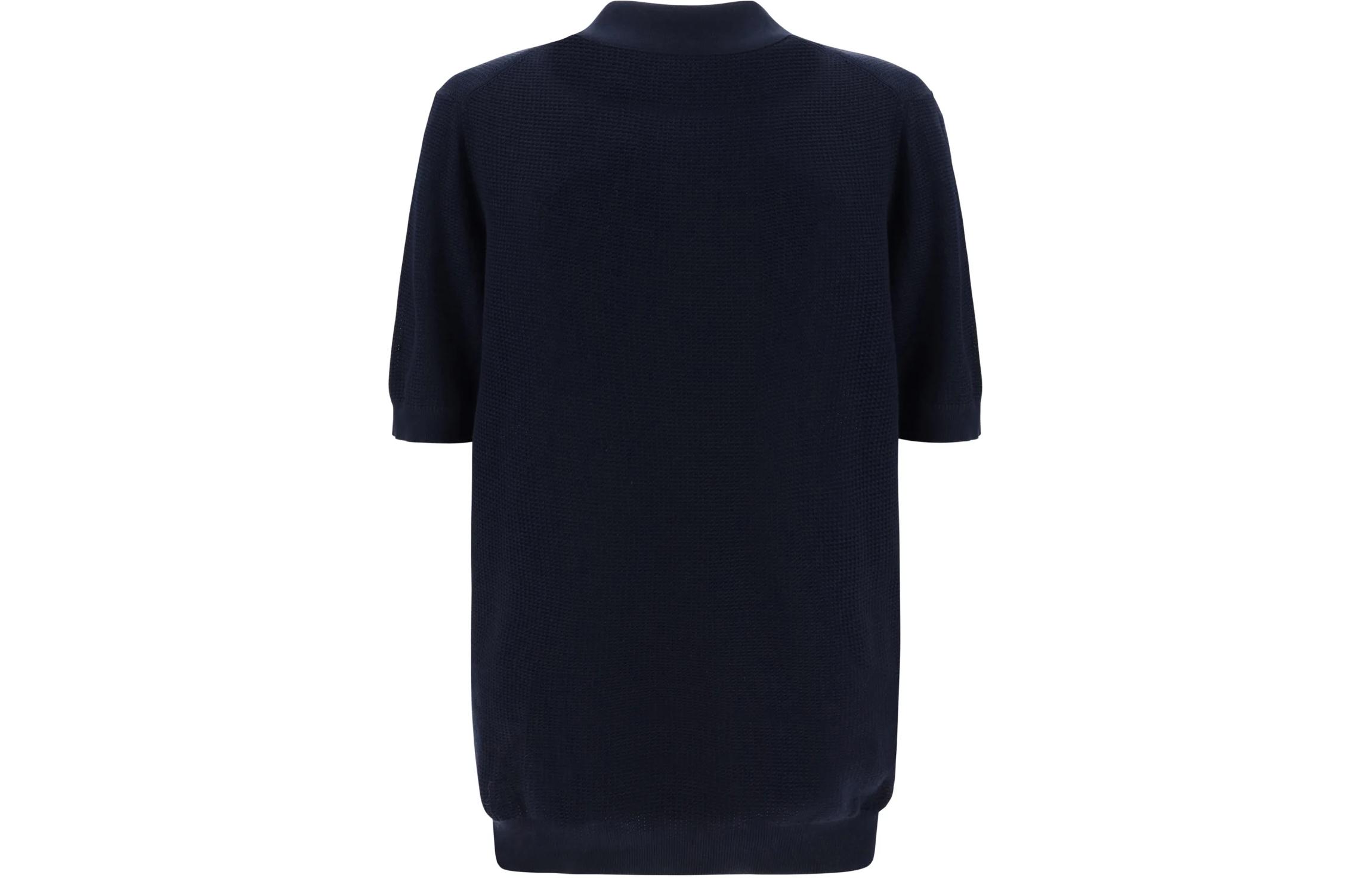 Lookbook Zegna Baju Polo Biru Navy Longgar Lengan Pendek. UDC95A7C32B09