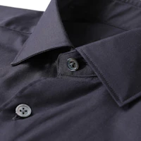 Details for Zegna 深藍色純色長袖扣襯衫 UCX20A6-SRF5-049