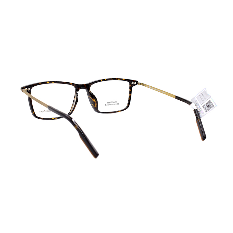 Shop Zegna 矩形奢華極簡光學眼鏡框。 EZ5211-D 052