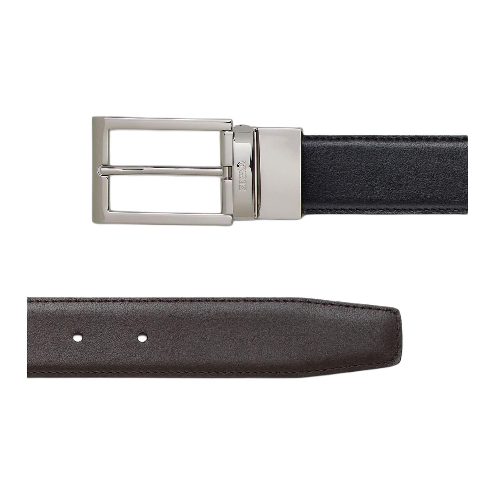 Lookbook Zegna 雙面小牛皮皮帶，可調整長度及修剪尺寸。 LHVIC-B010PZ-NTM