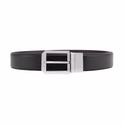 Zegna Reversible Leather Belt Black/Dark Brown 3.5cm Wide. LHVIC-B011PZ-NTM