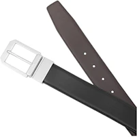 Shop Zegna 可翻轉皮帶 黑色/深棕色 3.5cm 寬。 LHVIC-B011PZ-NTM