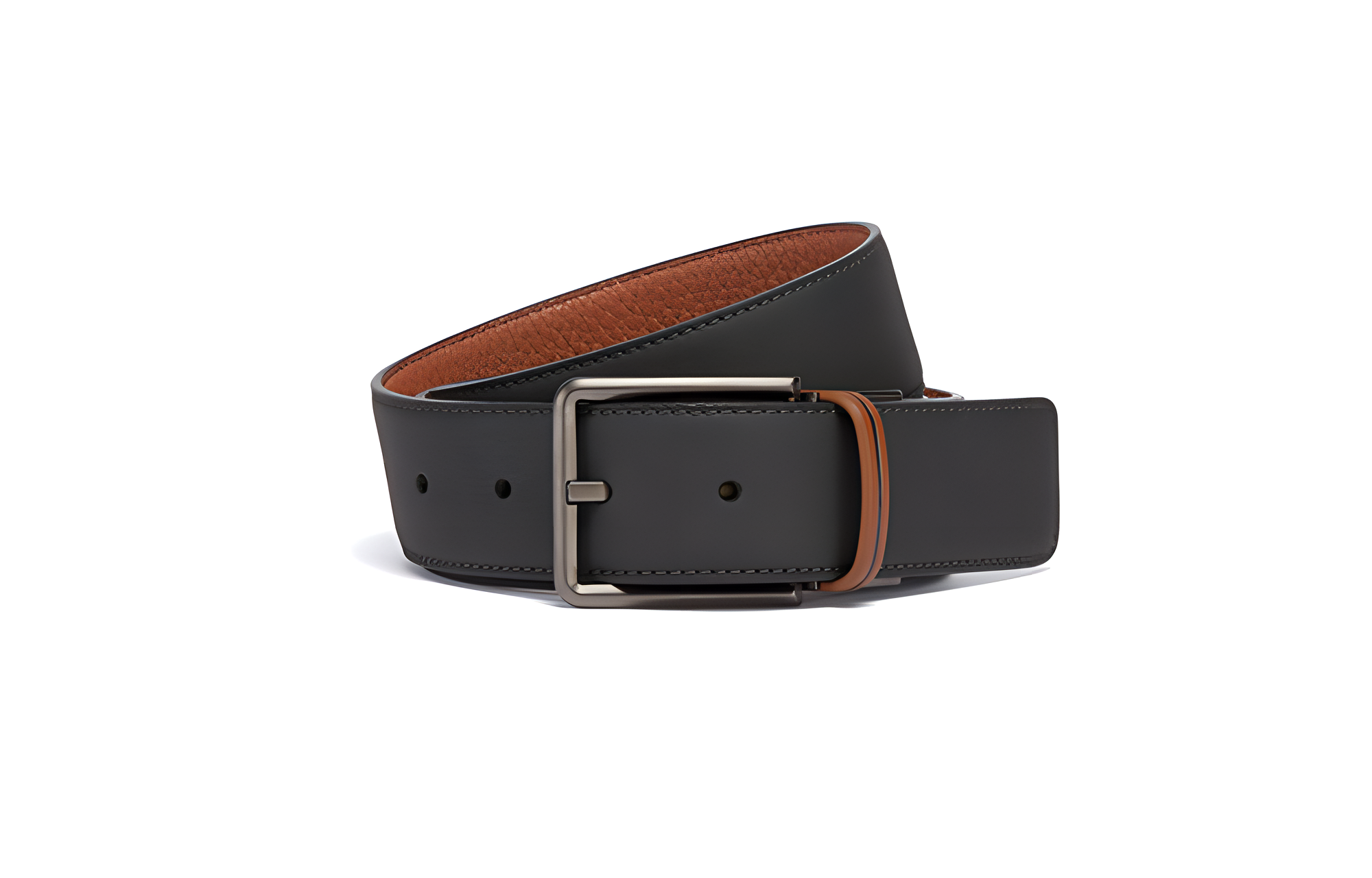 Zegna  Reversible Leather Buckle Belt in Gray LHACR-B022VZ-NVZ