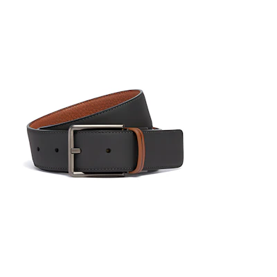 Zegna Reversible Leather Buckle Belt in Gray LHACR-B022VZ-NVZ
