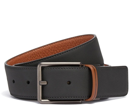 Zegna 灰色可翻轉皮革扣環皮帶 LHACR-B022VZ-NVZ Order Zegna 灰色可翻轉皮革扣環皮帶 LHACR-B022VZ-NVZ