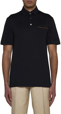 Zegna Short-Sleeve Pullover Polo Shirt with Chest Pocket - Blue UD392A7D-752B-09 Purchase Zegna Short-Sleeve Pullover Polo Shirt with Chest Pocket - Blue UD392A7D-752B-09