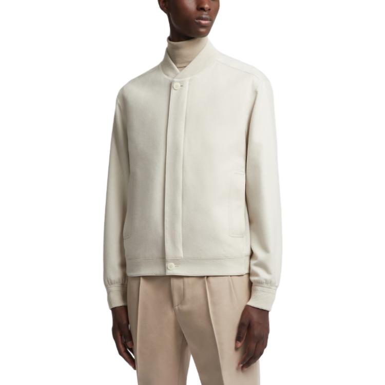 Shop Zegna 單排扣休閒外套 白色 UCT46A6-C119-990