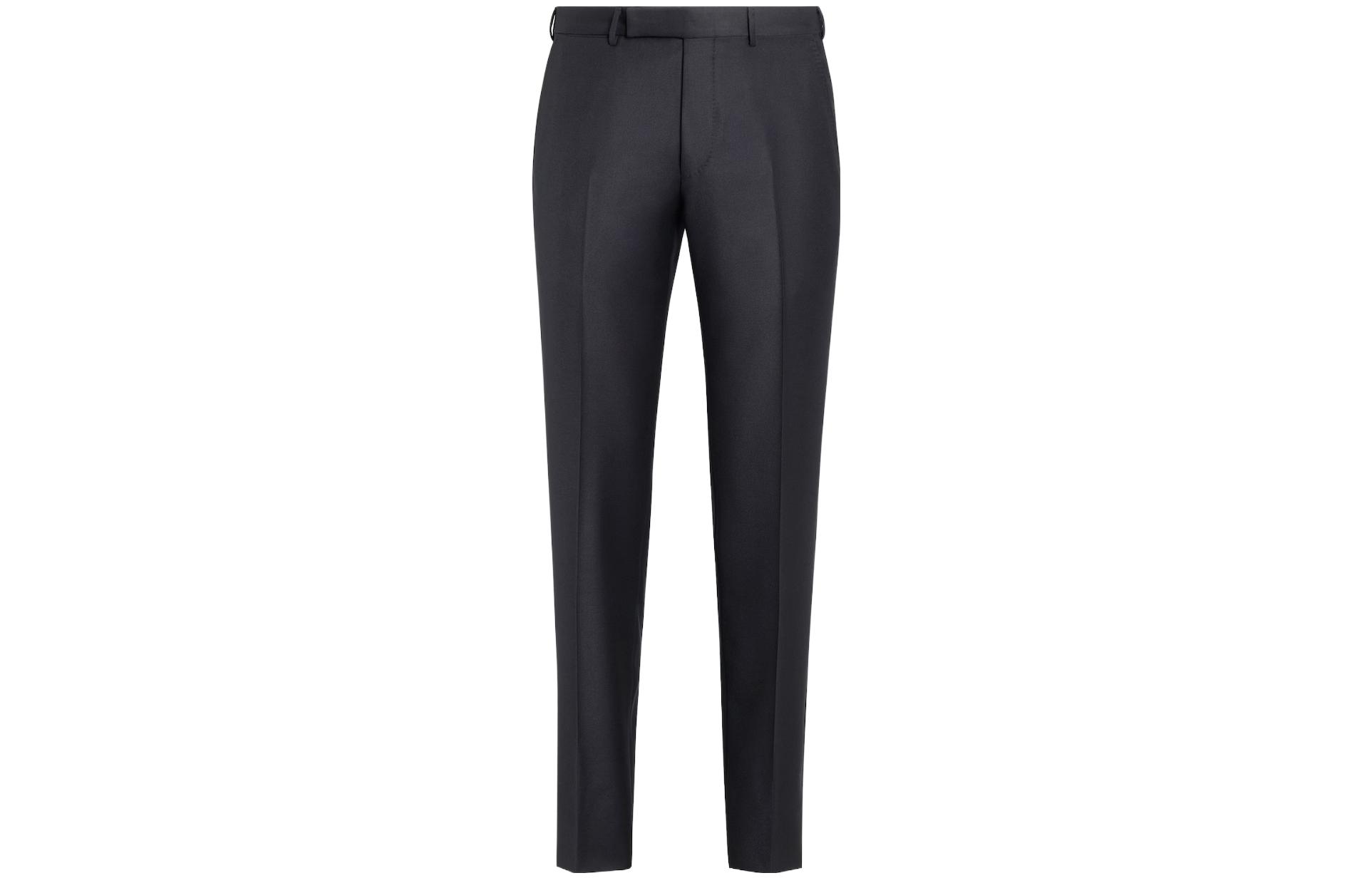 Zegna  Slim-Fit Solid Pleated Suit Trousers Navy Blue. C22685-75TB12