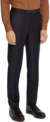 ゼニア スリムフィット ソリッドプリーツ スーツパンツ ネイビーブルー。 C22685-75TB12 Shop ゼニア スリムフィット ソリッドプリーツ スーツパンツ ネイビーブルー。 C22685-75TB12