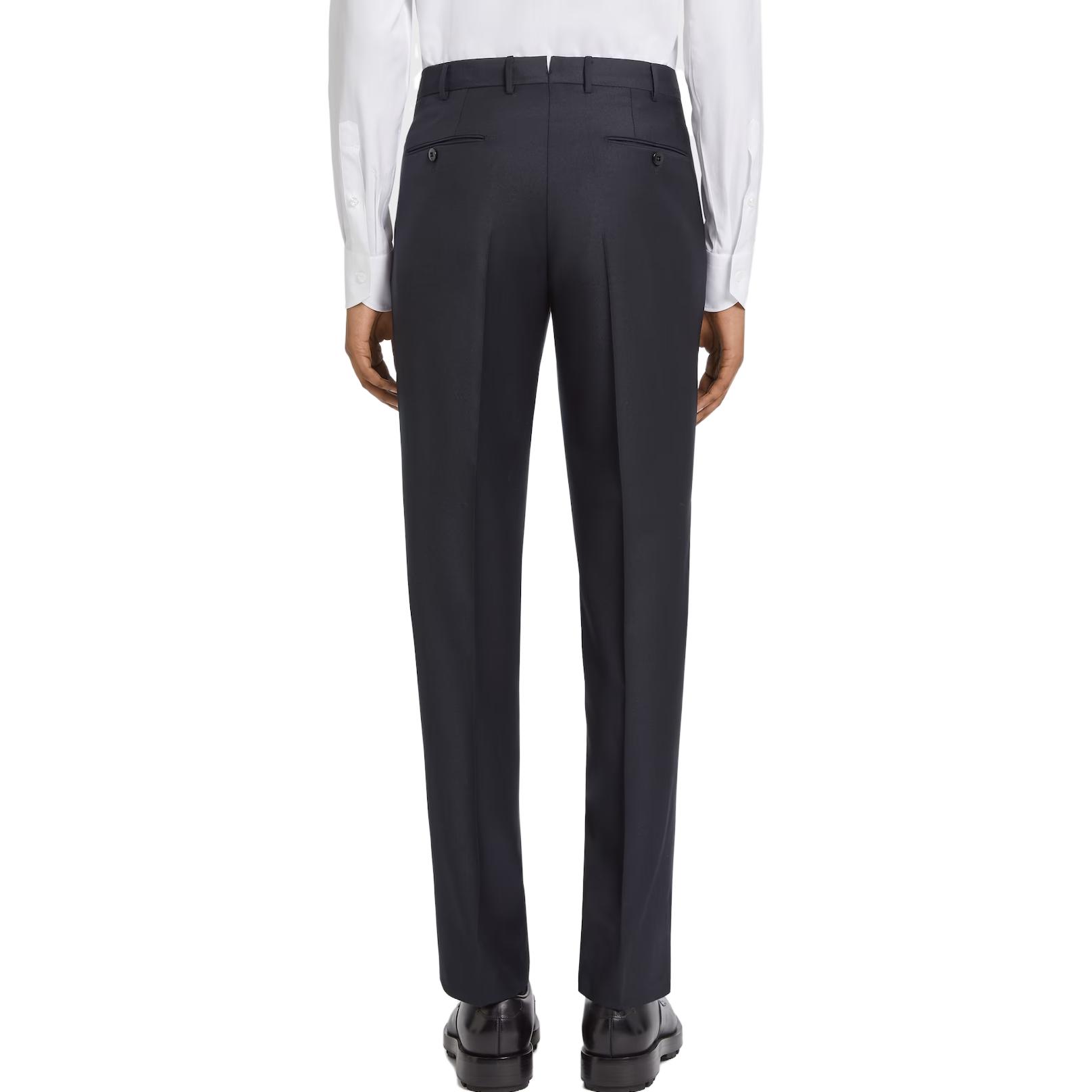 Purchase ゼニア スリムフィット ソリッドプリーツ スーツパンツ ネイビーブルー。 C22685-75TB12