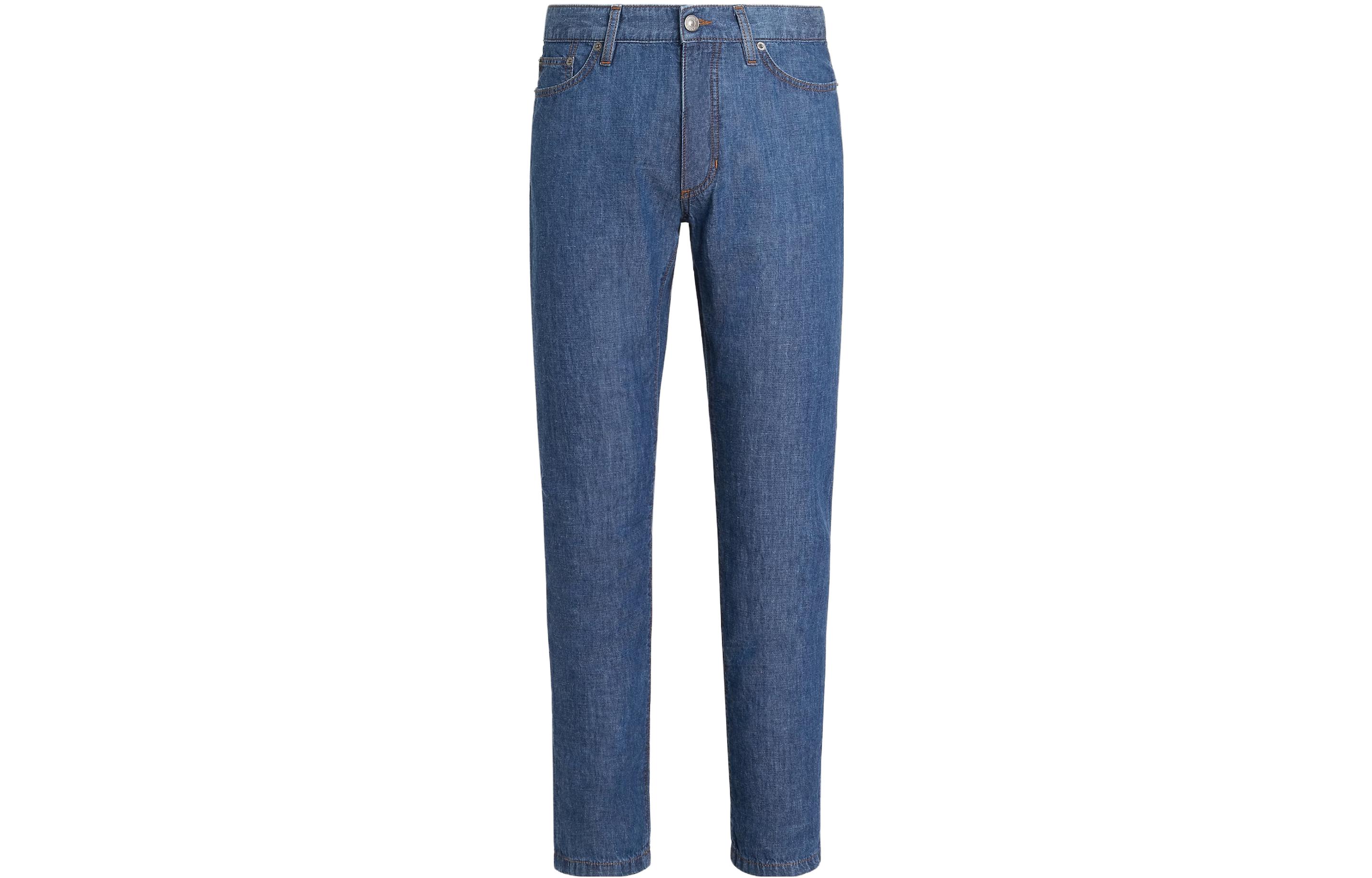 Zegna  Slim-Fit Washed Dark Blue Casual Denim Jeans. E7I91A5-CITY-003