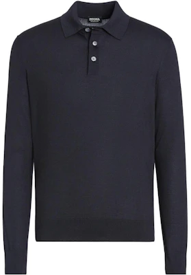 Zegna Slim Fit Long Sleeve Solid Polo Shirt Navy Blue. E8J00-132-B98 Order Zegna Slim Fit Long Sleeve Solid Polo Shirt Navy Blue. E8J00-132-B98