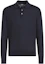Order Zegna Slim Fit Long Sleeve Solid Polo Shirt Navy Blue. E8J00-132-B98