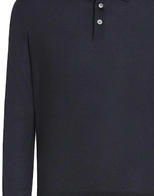 Zegna Slim Fit Long Sleeve Solid Polo Shirt Navy Blue. E8J00-132-B98 Sizing Zegna Slim Fit Long Sleeve Solid Polo Shirt Navy Blue. E8J00-132-B98