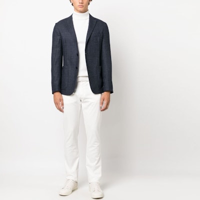 Zegna 修身長袖粗花呢西裝外套 - 深藍色 65471-5A61DN-MG0 Lookbook Zegna 修身長袖粗花呢西裝外套 - 深藍色 65471-5A61DN-MG0