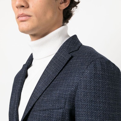 Zegna 修身長袖粗花呢西裝外套 - 深藍色 65471-5A61DN-MG0 Details for Zegna 修身長袖粗花呢西裝外套 - 深藍色 65471-5A61DN-MG0