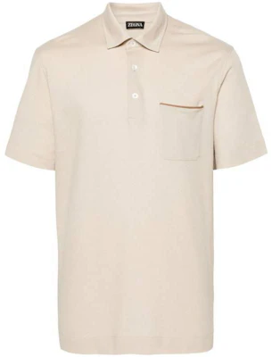 Zegna Slim Fit Solid Beige Short Sleeve Polo Shirt UD392A7-D752-N03 Buy Zegna Slim Fit Solid Beige Short Sleeve Polo Shirt UD392A7-D752-N03