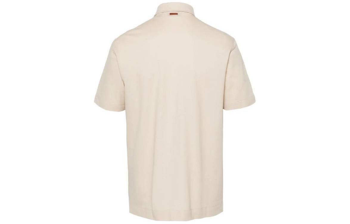 Lookbook Zegna  Slim Fit Solid Beige Short Sleeve Polo Shirt UD392A7-D752-N03