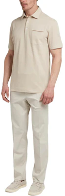 Zegna Slim Fit Solid Beige Short Sleeve Polo Shirt UD392A7-D752-N03 Shop Zegna Slim Fit Solid Beige Short Sleeve Polo Shirt UD392A7-D752-N03