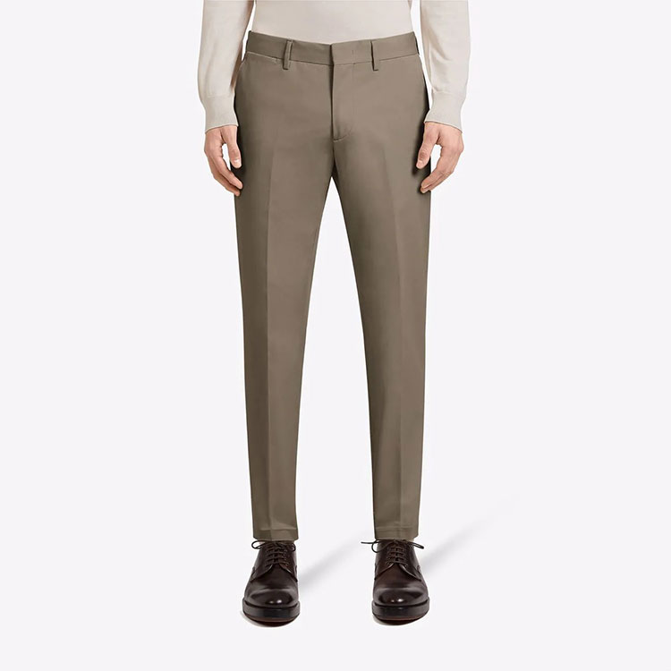 Lookbook Zegna 細版合身純棕色休閒長褲 U8I03T-R14-800