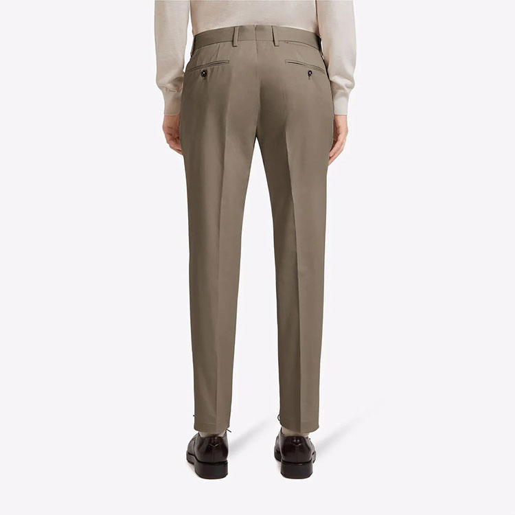 Shop Zegna 細版合身純棕色休閒長褲 U8I03T-R14-800