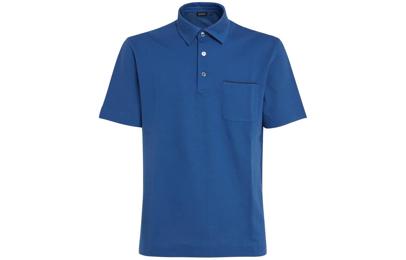 Order Zegna Slim Fit Baju Polo Warna Solid Biru. UD392A-7D752-A07