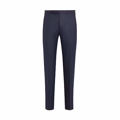 Zegna Slim Fit Solid Color Zip Casual Pants Dark Blue S30F26-75TB12