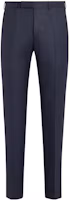 Order Zegna 修身款純色拉鍊休閒長褲 深藍色 S30F26-75TB12