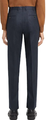 Zegna Slim Fit Solid Color Zip Casual Pants Dark Blue S30F26-75TB12 Shop Zegna Slim Fit Solid Color Zip Casual Pants Dark Blue S30F26-75TB12