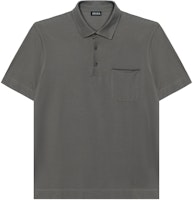 Zegna Slim Fit Solid Short Sleeve Polo Shirt Gray-Brown UD392A7-D752-N07 Zegna Slim Fit Solid Short Sleeve Polo Shirt Gray-Brown UD392A7-D752-N07