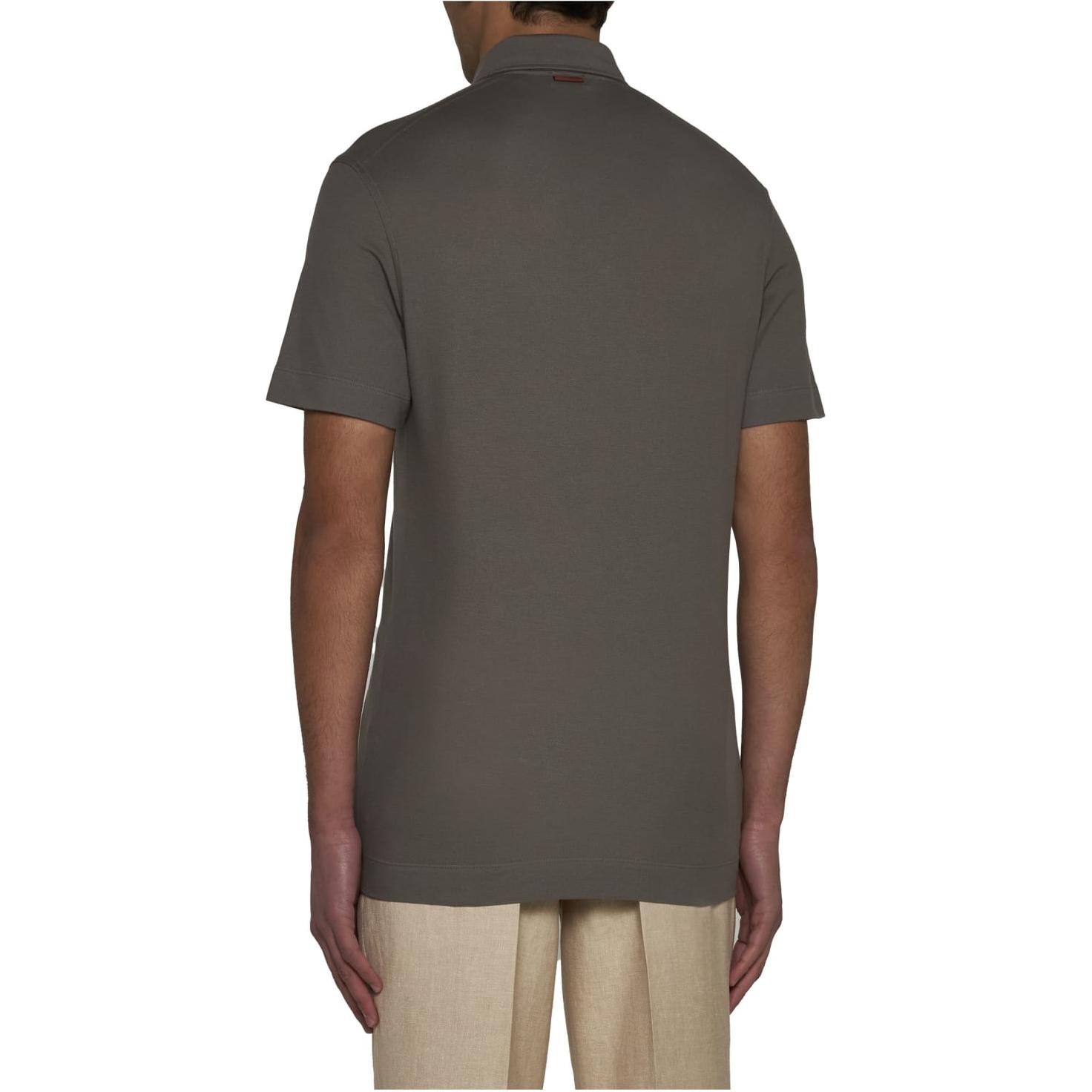 Purchase Zegna Slim Fit Polo Lengan Pendek Kelabu-Coklat Lelaki. UD392A7-D752-N07