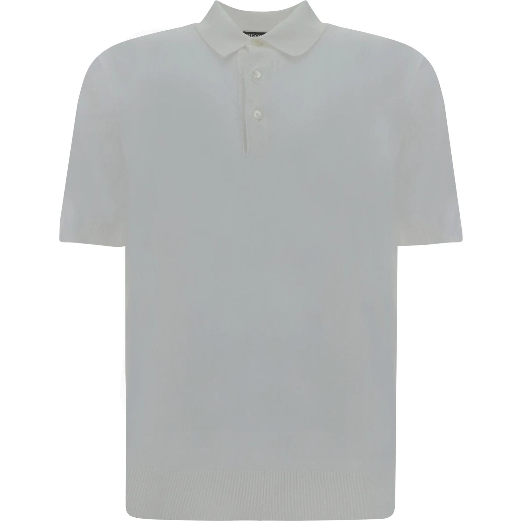 Order Zegna 修身款純白短袖Polo衫 E8C90A7-C32-N01
