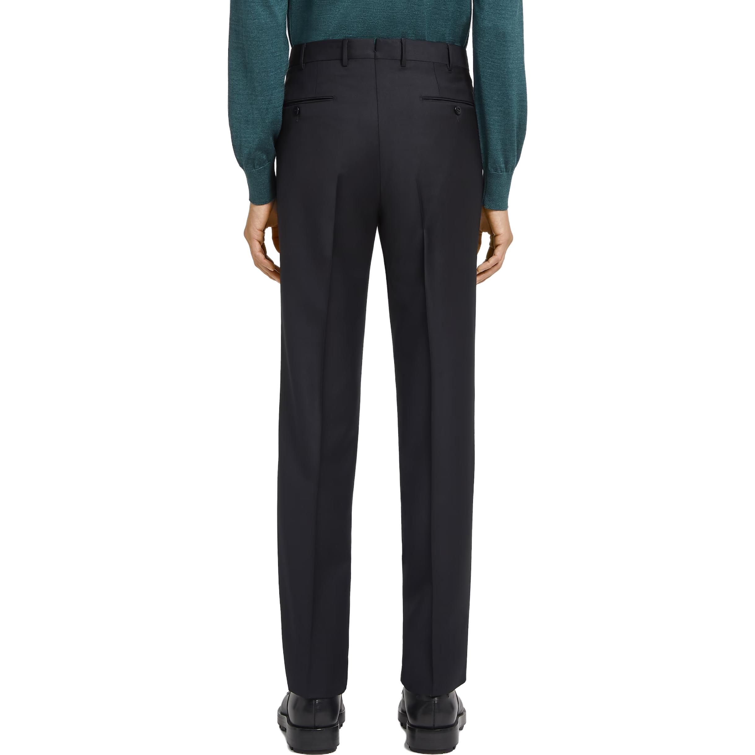 Shop Zegna 修身直筒西裝褲 黑色. C19502-75TB12