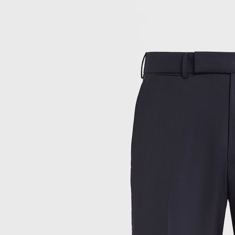 Details for Zegna 修身羊毛直筒休閒長褲 海軍藍 C48F02-75TB12