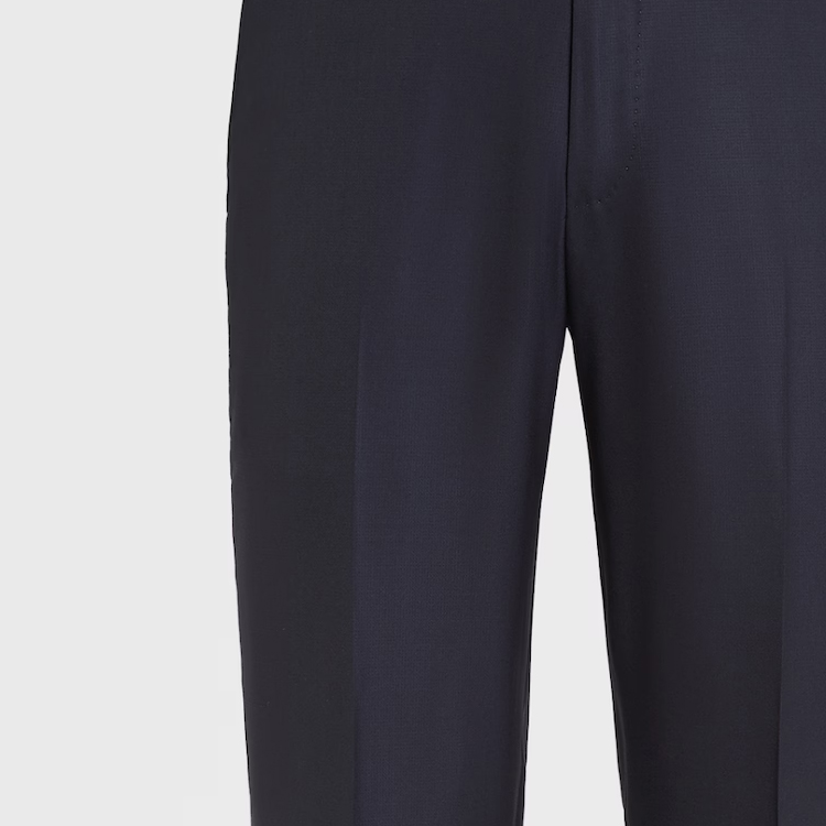 Sizing Zegna 修身羊毛直筒休閒長褲 海軍藍 C48F02-75TB12