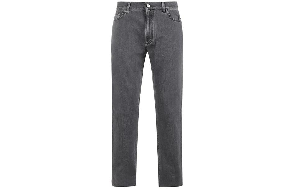 Order Zegna 直筒修身灰色牛仔褲附品牌標誌與前側按扣口袋。 UCIC1A6-CITY-004