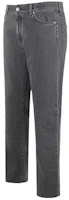 Shop Zegna 直筒修身灰色牛仔褲附品牌標誌與前側按扣口袋。 UCIC1A6-CITY-004