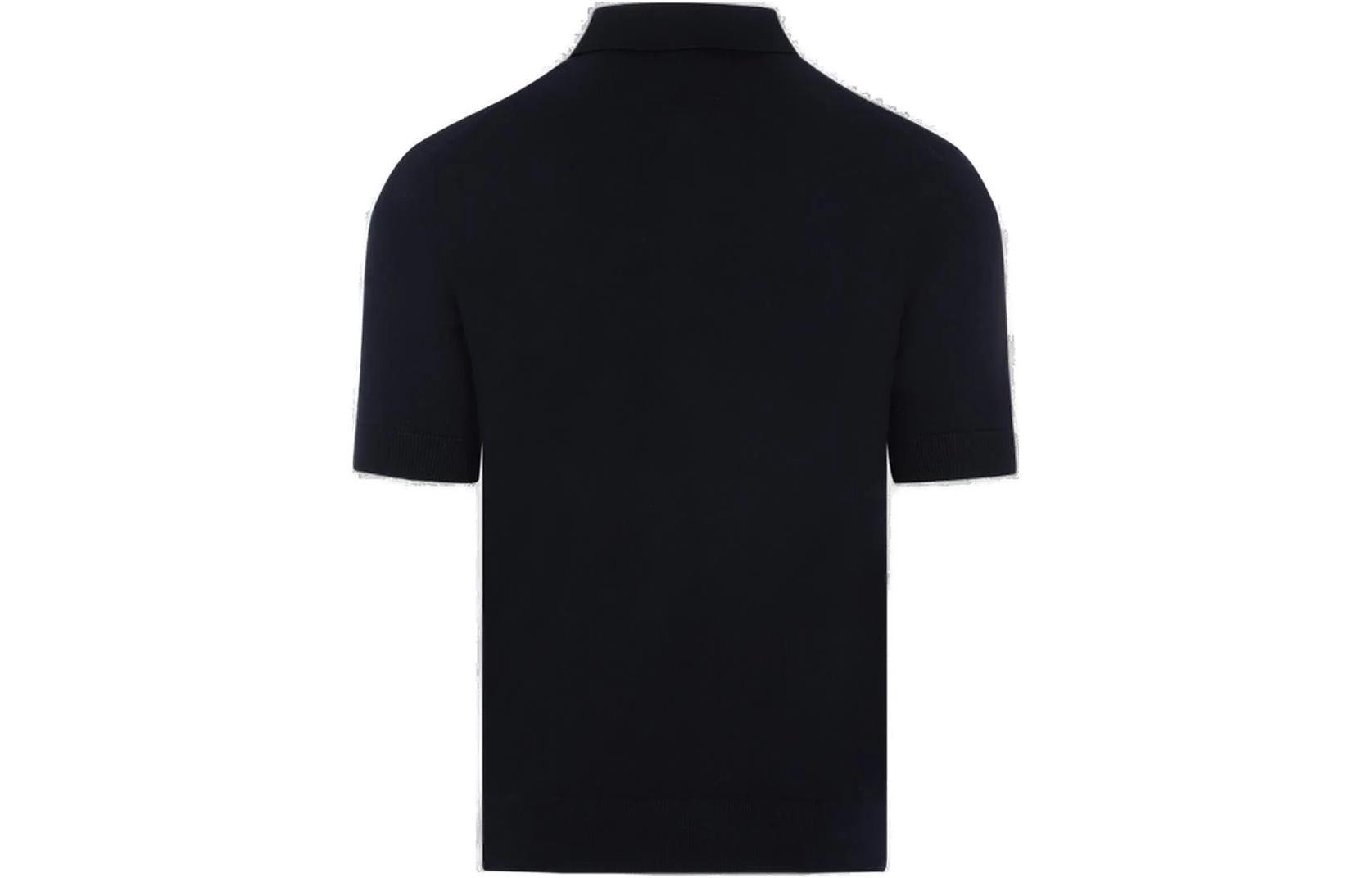 Lookbook Zegna 素面藍色短袖鈕扣翻領襯衫 Polo 衫 RE8C90A-7C32-B09